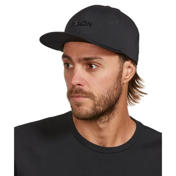 Nixon Men's Delta FF Quick Dry FlexFit Hat Cap - Black (Small/Medium) - Picture 4 of 5